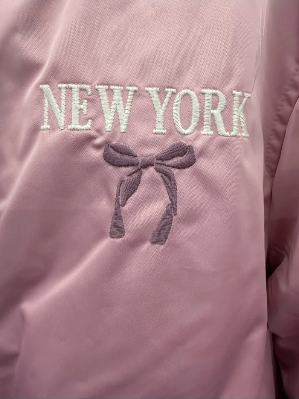 abercrombie kids Pink New York Bomber Jacket